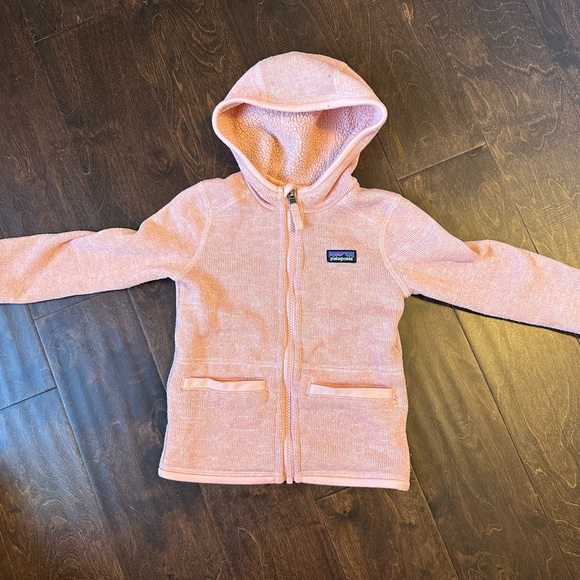 Patagonia Kids Pink Hooded Zip-Up Jacket - Picture 1 of 5